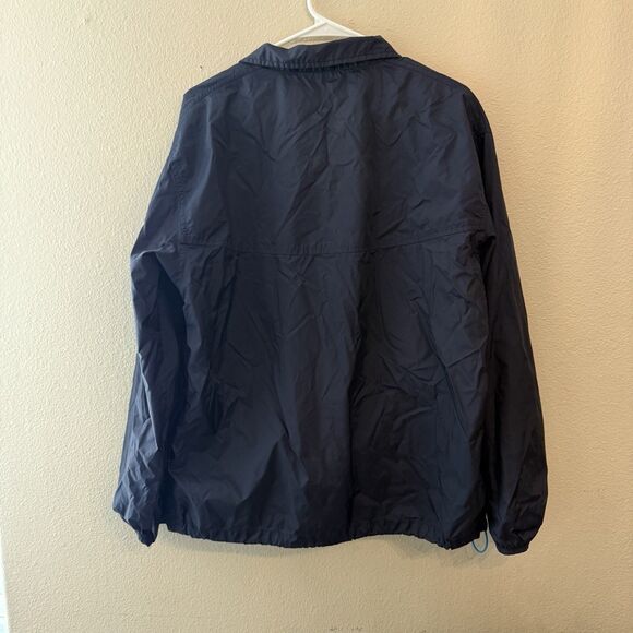 Vintage Stussy Windbreaker Navy Pullover Size Large Unisex Pockets Fall Winter - Picture 2 of 8